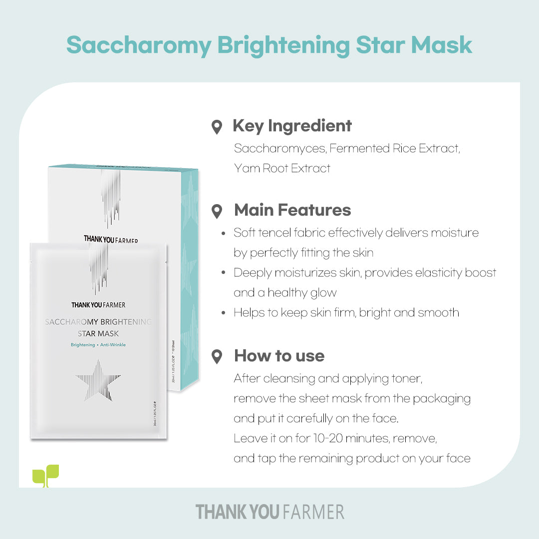 Saccharomy Brightening Star Mask 10 pcs