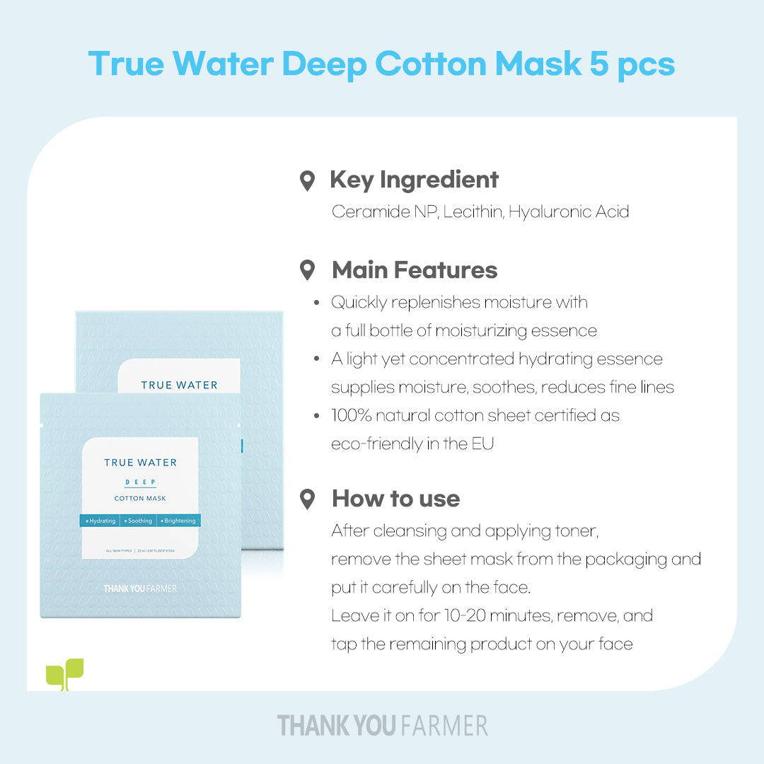 True Water Deep Cotton Mask 5pcs